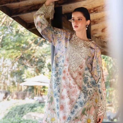 3 Piece Unstitched Lawn Suit- Embroidered