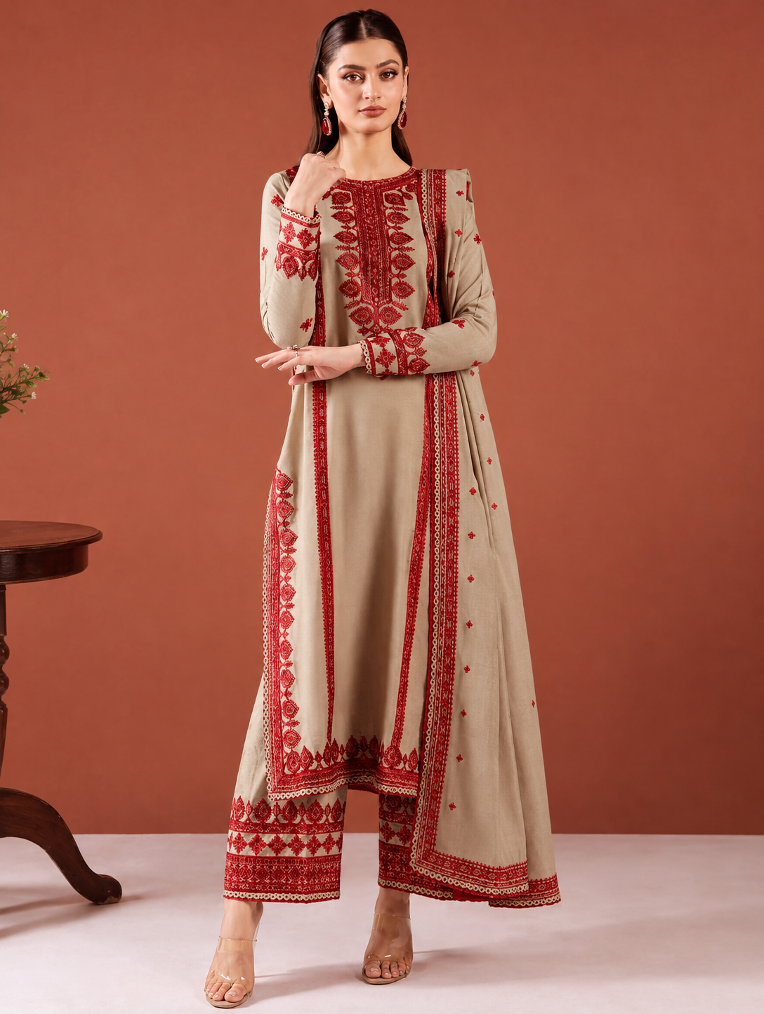 FAIZA FAISAL | 3pc Embroidery Dhanak