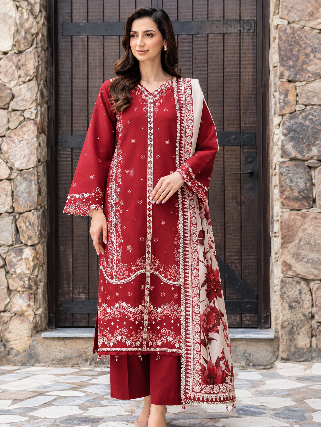 FARASHA | 3pc Embroidery Dhanak