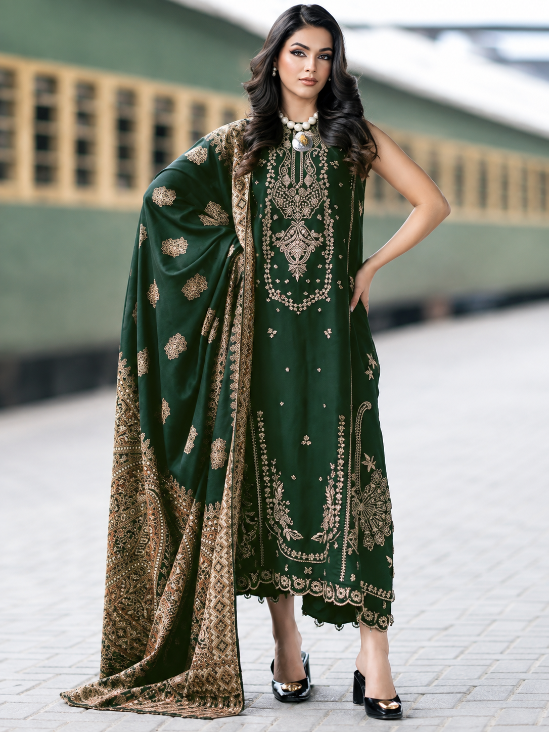 IZEL | 3pc Embroidery Dhanak
