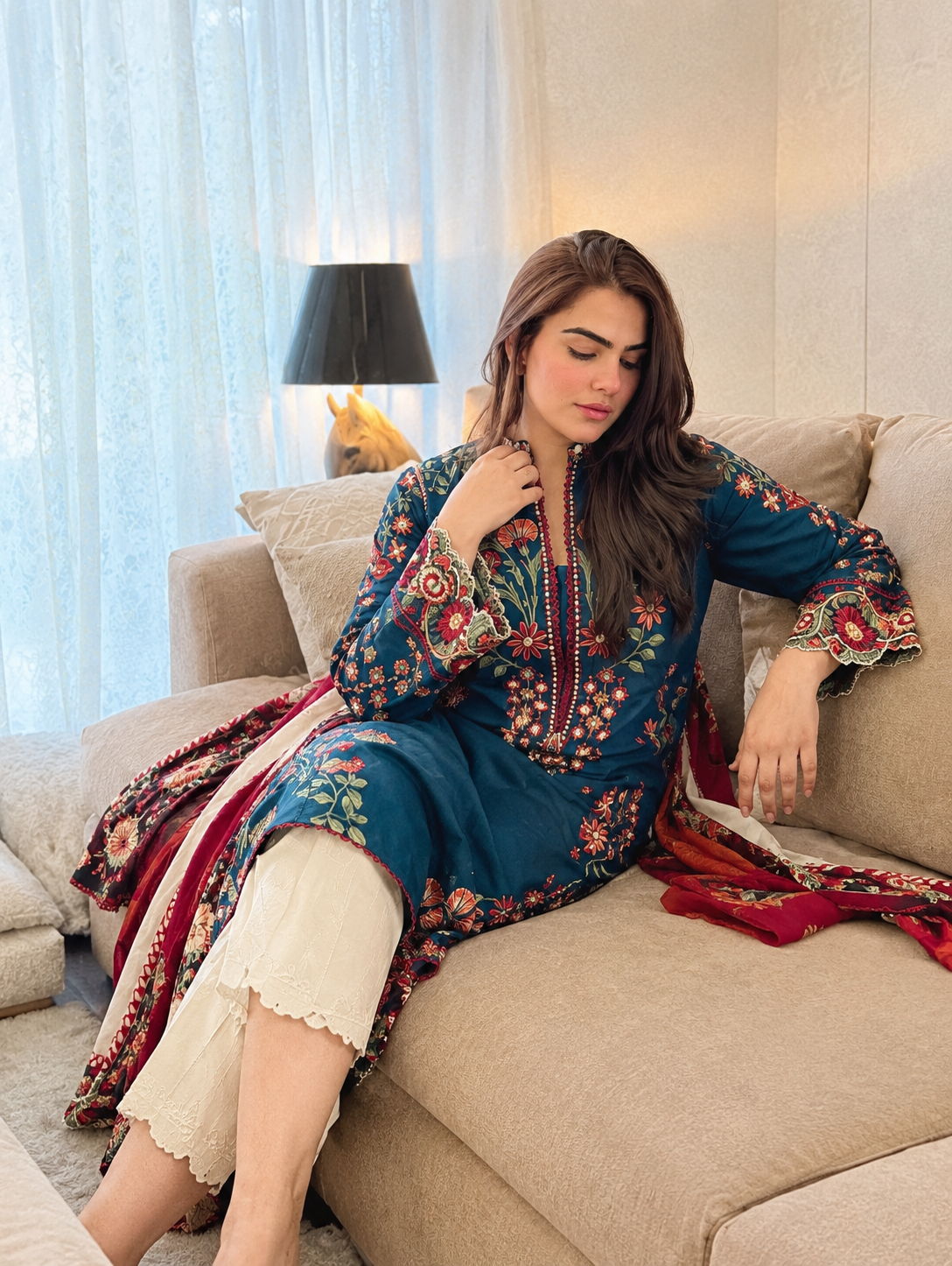 HUSSAIN REHAR | 3pc Embroidery Dhanak
