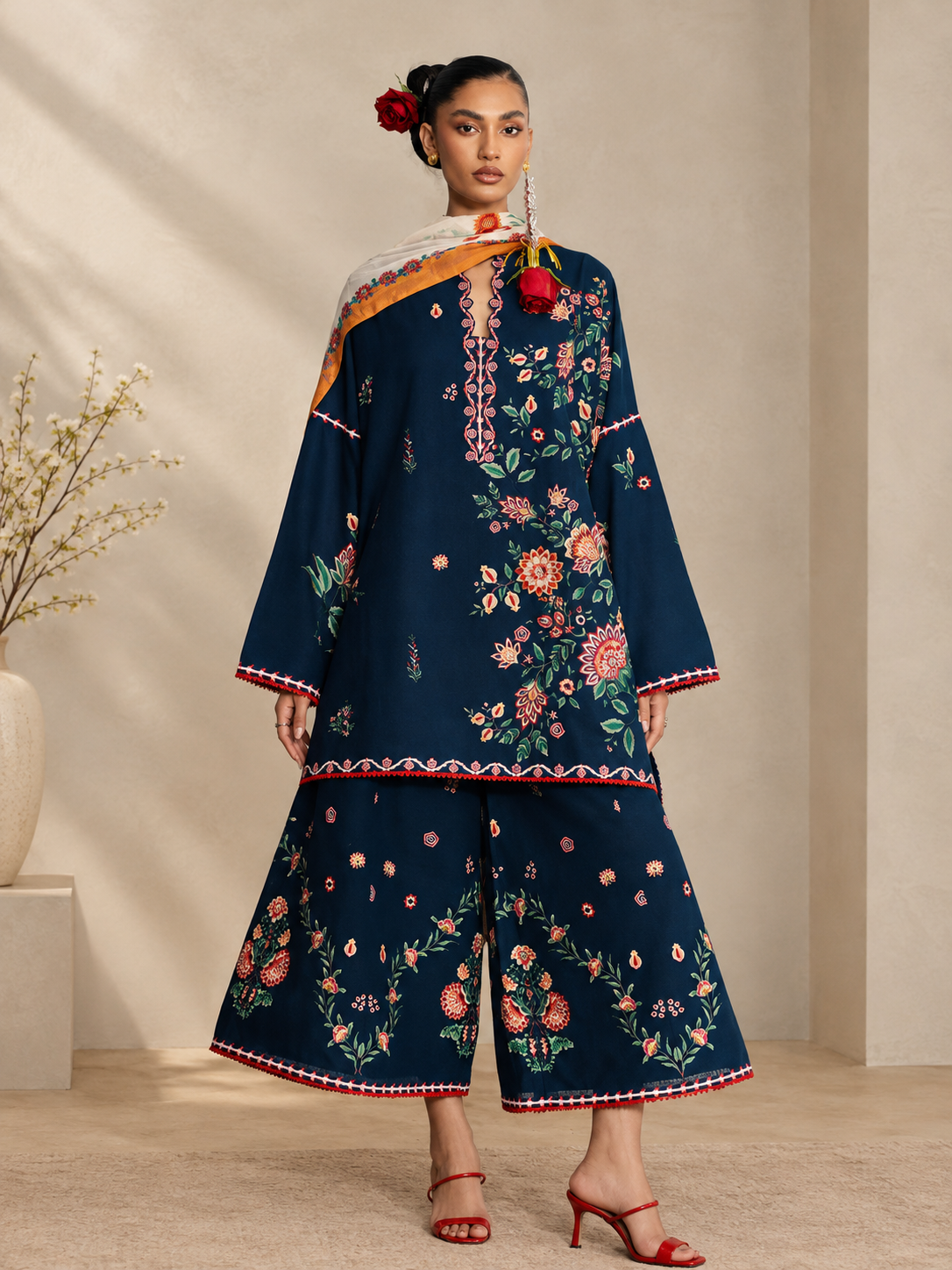 HUSSAIN REHAR | 3pc Embroidery Dhanak