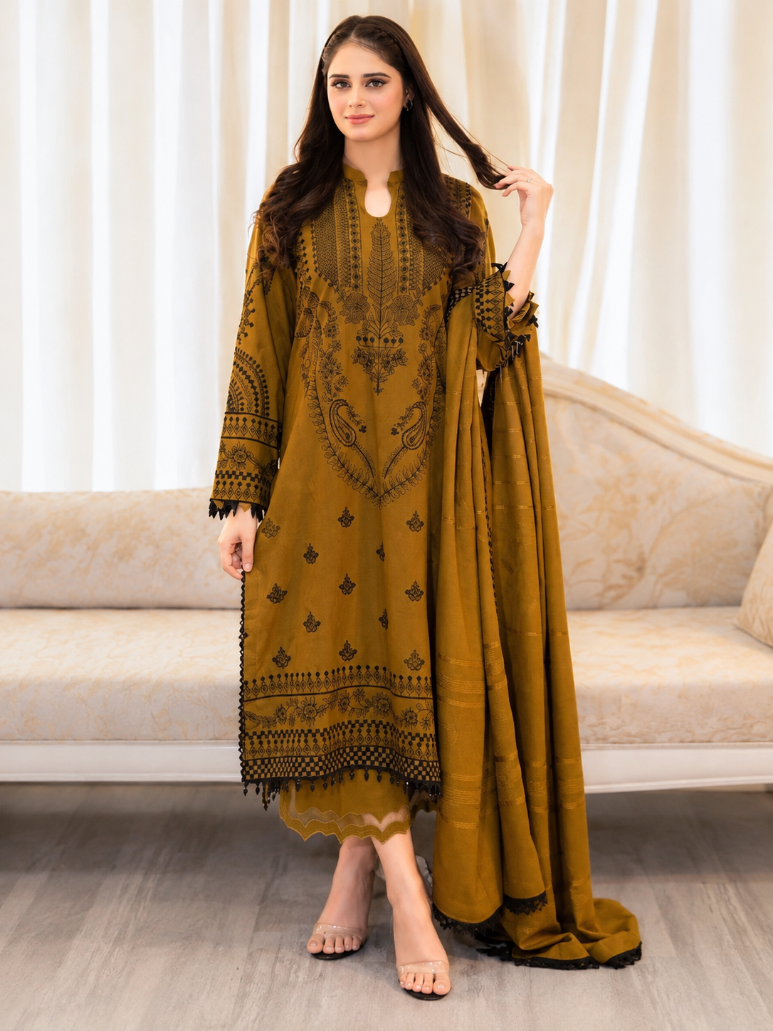URGE | 3pc Embroidery Dhanak